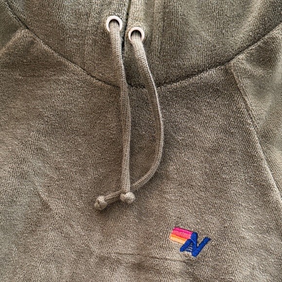 Aviator Nation army green velour hoodie - Picture 5 of 5